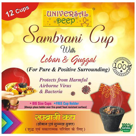 Sambrani Cup With Loban & Guggal - Big Size, 100% Natural