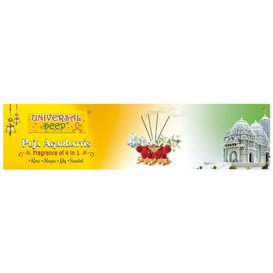 Pooja Agarbatti Incense Sticks 4 In 1 - Rose, Mogra, Lily & Sandal