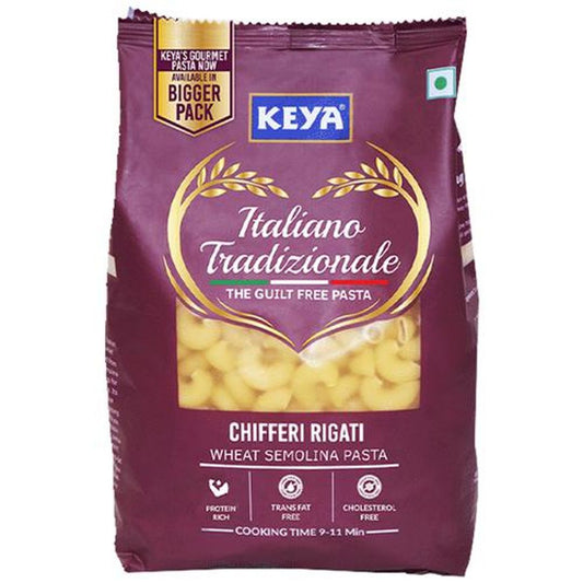 Chifferi Rigati Wheat Semolina Pasta - Rich In Protein, Cholesterol Free