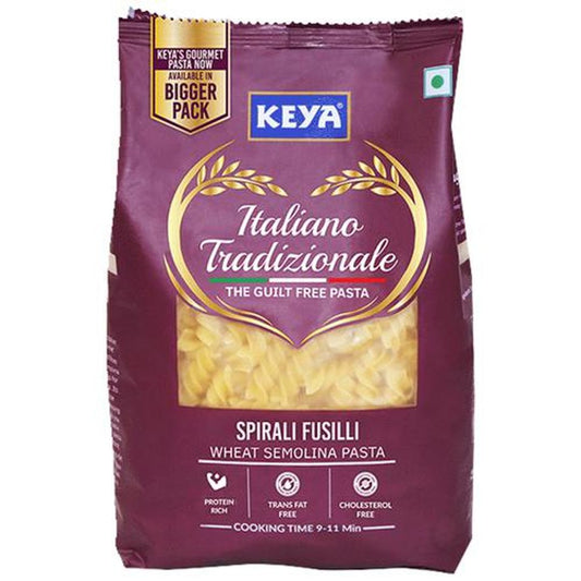 Spirali Fusilli Wheat Semolina Pasta - Rich In Protein, Cholesterol Free