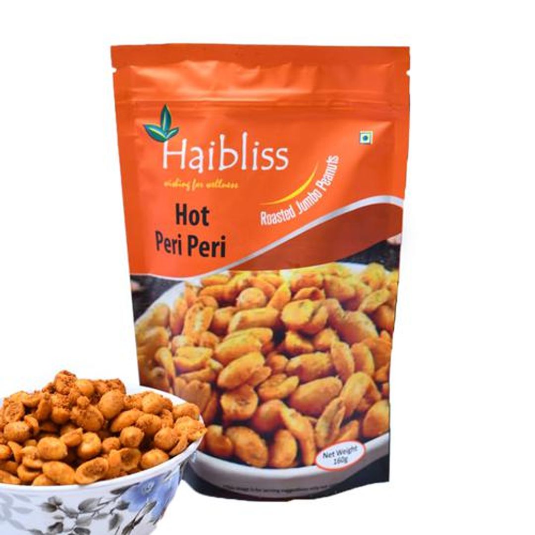 Roasted Jumbo Peanuts - Hot Peri Peri, Crunchy, Rich In Protein & Fibre