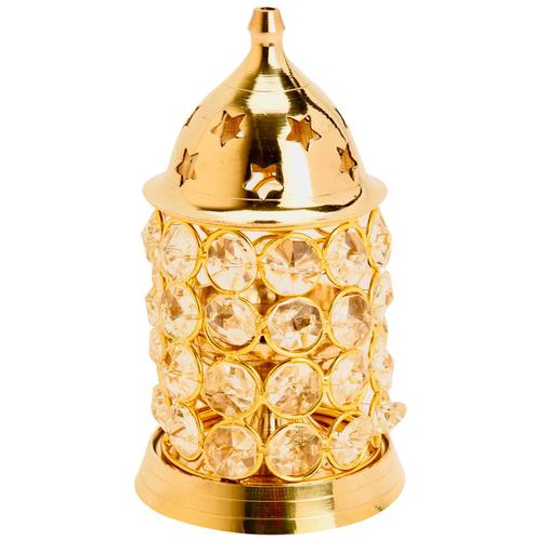 Brass Crystal Jyoti/Diya - Elegant, Premium, Durable, Ideal For Puja Rooms