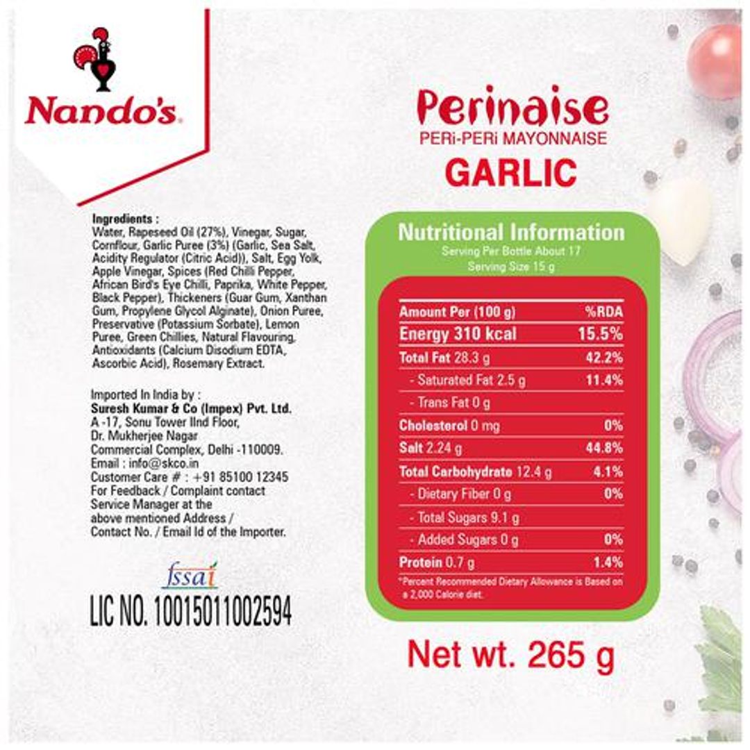 Perinaise Garlic - Peri Peri Mayonnaise, Medium