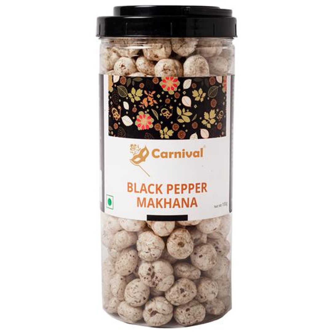 Black Pepper Makhana Foxnuts - Mid-Day Snack, Healthy Superfood