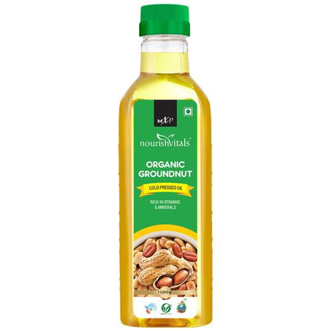 Organic Groundnut Cold Pressed Oil - Rich In Vitamins & Minerals, Enhance Taste & Flavour