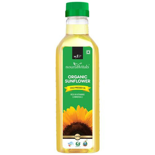 Organic Sunflower Cold Pressed Oil - Rich In Vitamins & Minerals, Enhance Taste, Flavour