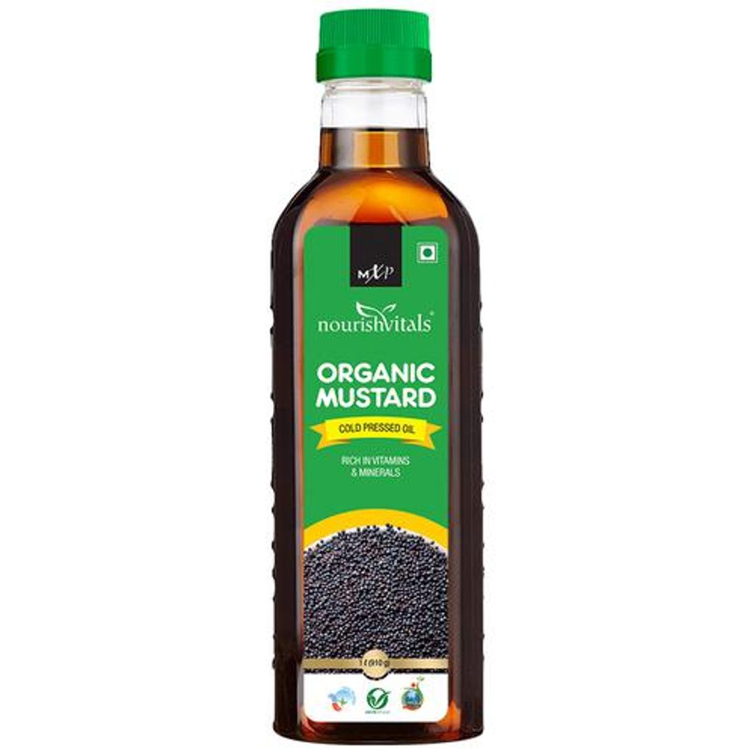 Organic Mustard Cold Pressed Oil - Rich In Vitamins & Minerals, Enhance Taste, Aroma