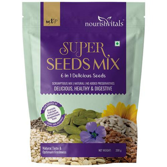 Super Seeds Mix - 6 In 1, Natural, No Added Preservativatives, Delicious, Healthy & Digestives