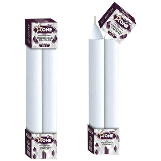 Household Candle 40 E - Sturdy, White Colour