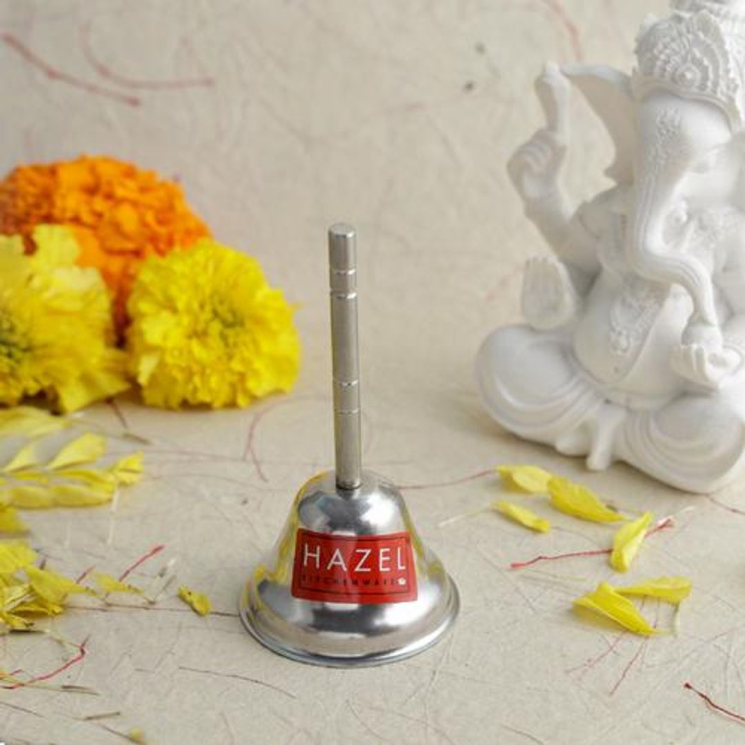 Steel Ghanti Pooja Bell - Beautiful & Durable, For Hindu Rituals