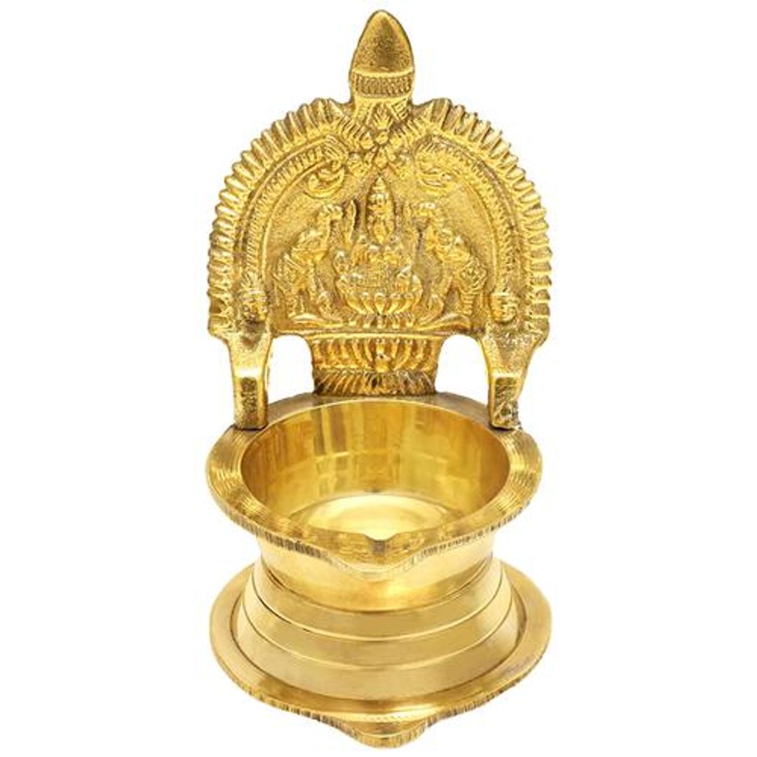 Nitya Shubhlaxmi Brass Diya - Medium, Durable & Sturdy