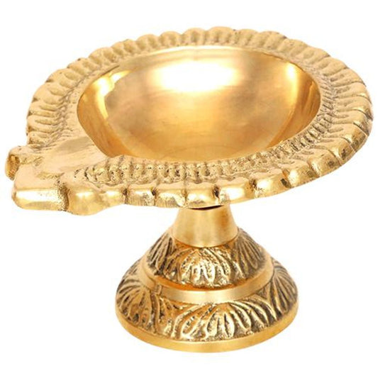 Nitya Paan Brass Diya With Stand - Small, Durable & Sturdy