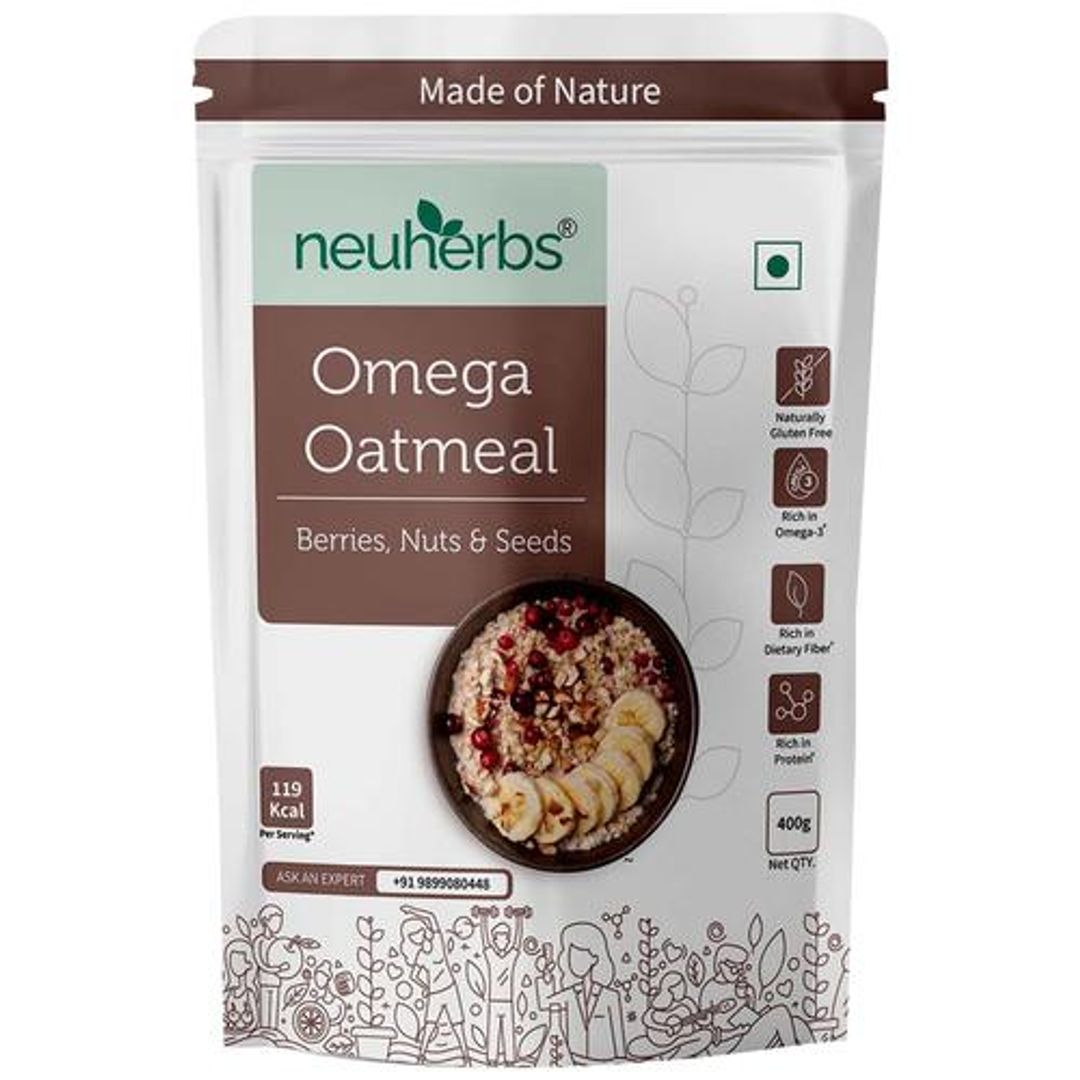 Omega Oatmeal With Berries, Nuts & Seeds - Rich In Protein, Fibre, Gluten Free