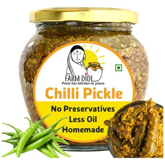 Green Chilli/Hari Mirchi Achaar Pickle - Spicy, Tangy, No Artificial Preservatives, Homemade