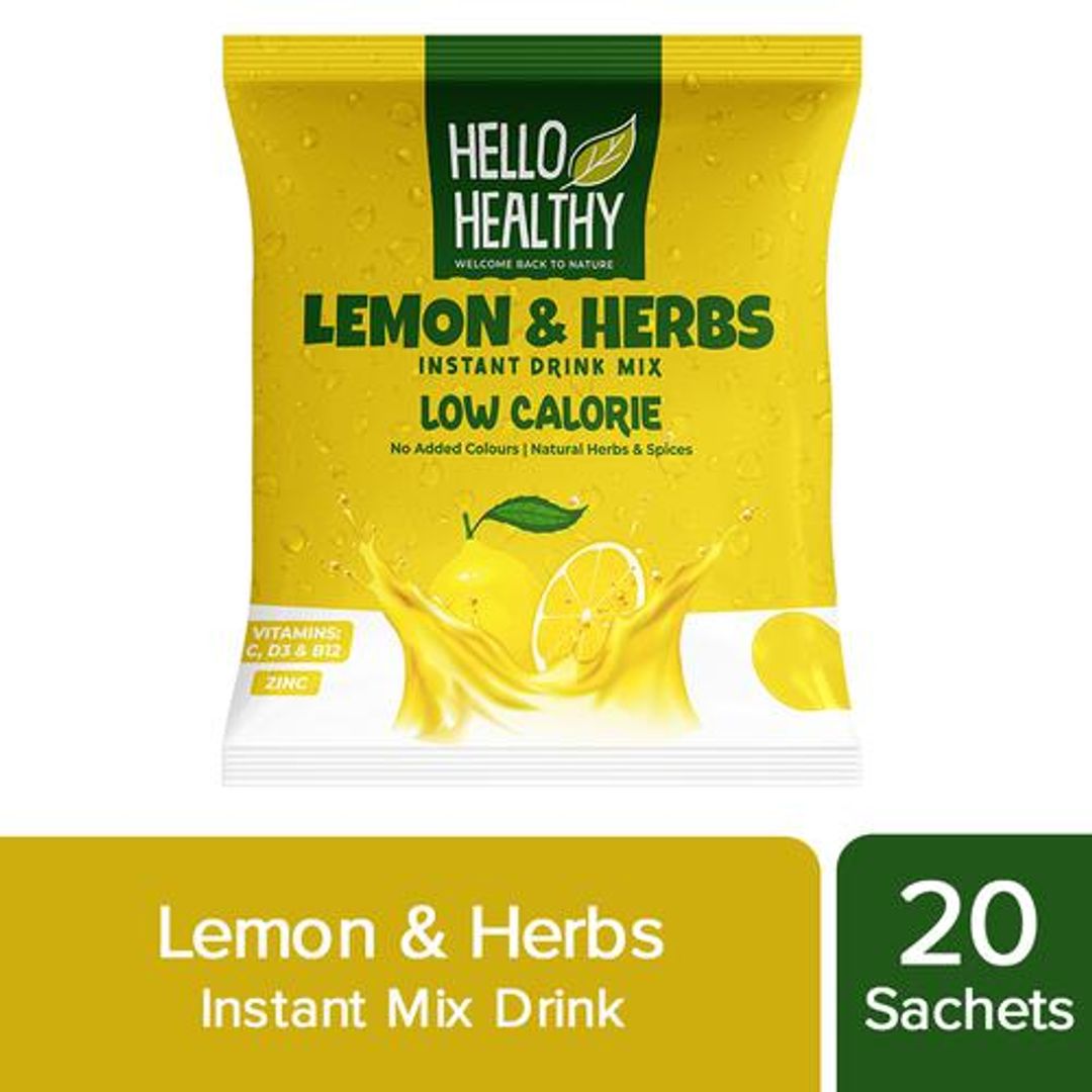 Lemon & Herbs Instant Drink Mix - Low Calorie, No Added Colours, Rich In Vitamins