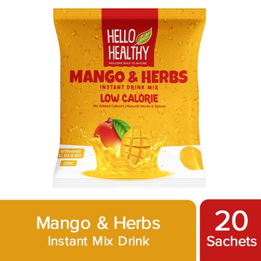 Mango & Herbs Instant Drink Mix - Low Calorie, No Added Colours, Rich In Vitamins