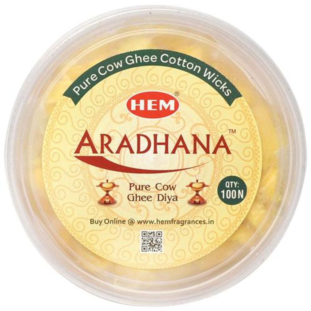 Aradhana Pure Cow Ghee Cotton Wicks/Diya - Perfect For Daily Puja