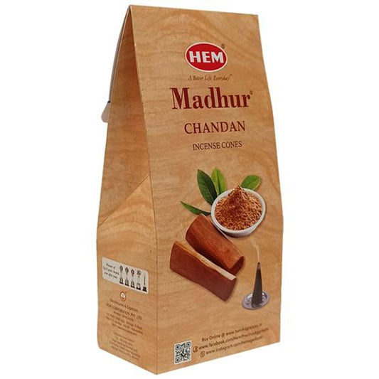 Madhur Chandan Incense/Dhoop Cones - Long-Lasting Fragrance