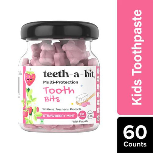 Kids Toothpaste - Multi-Protection Tooth Bits, Strawberry Mint, 5-12 Years, SLS Free