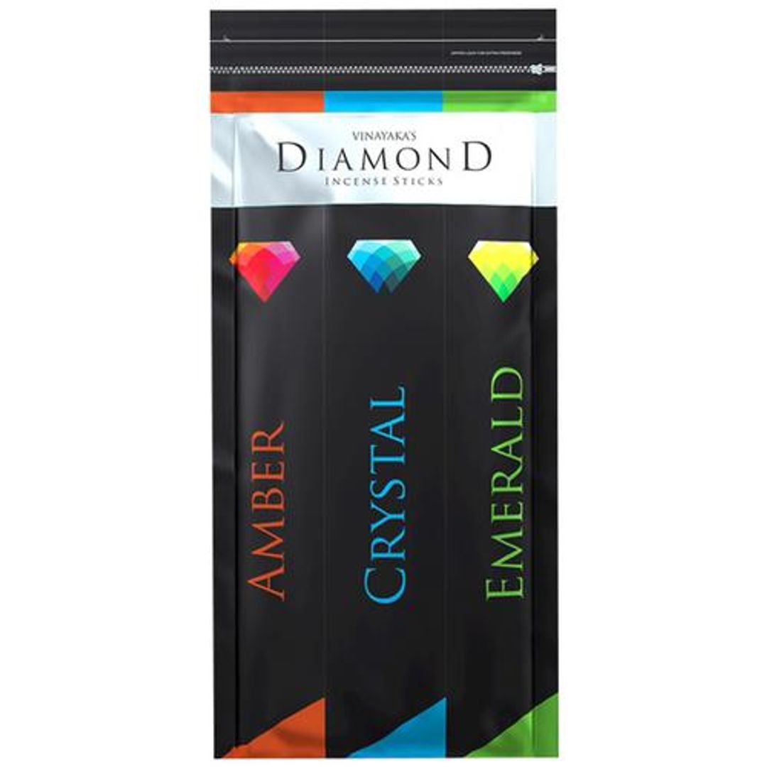 Diamond Incense Sticks Agarbatti - Amber, Crystal & Emerald