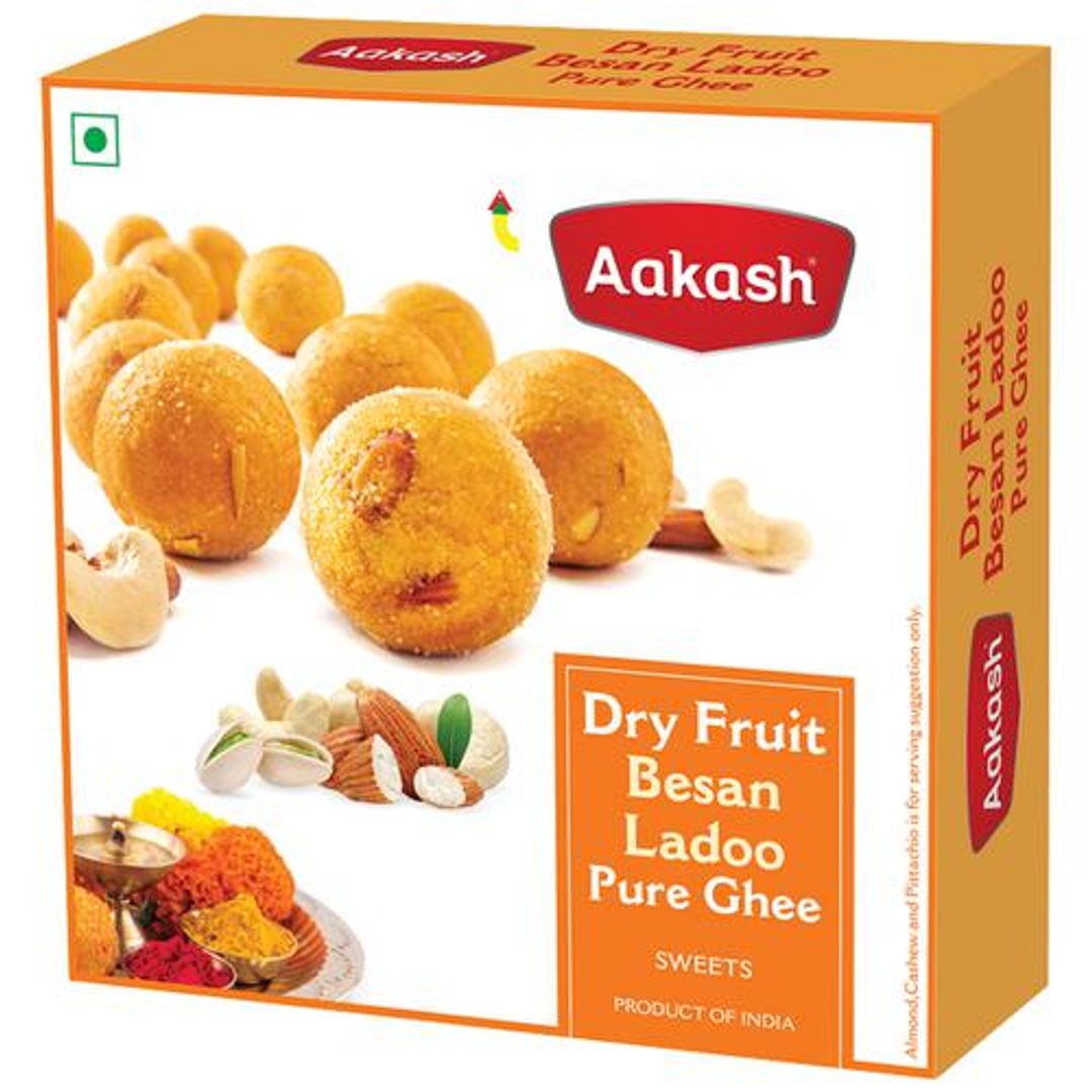 Dry Fruit Besan Ladoo - Pure Ghee, Traditional Indian Sweet