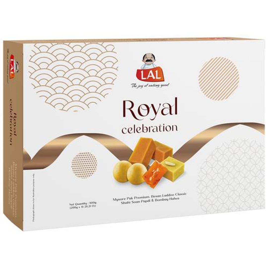 Royal Celebration - Mysore Pak Premium, Besan Laddoo Classic, Shahi Soan Papdi & Bombay Halwa