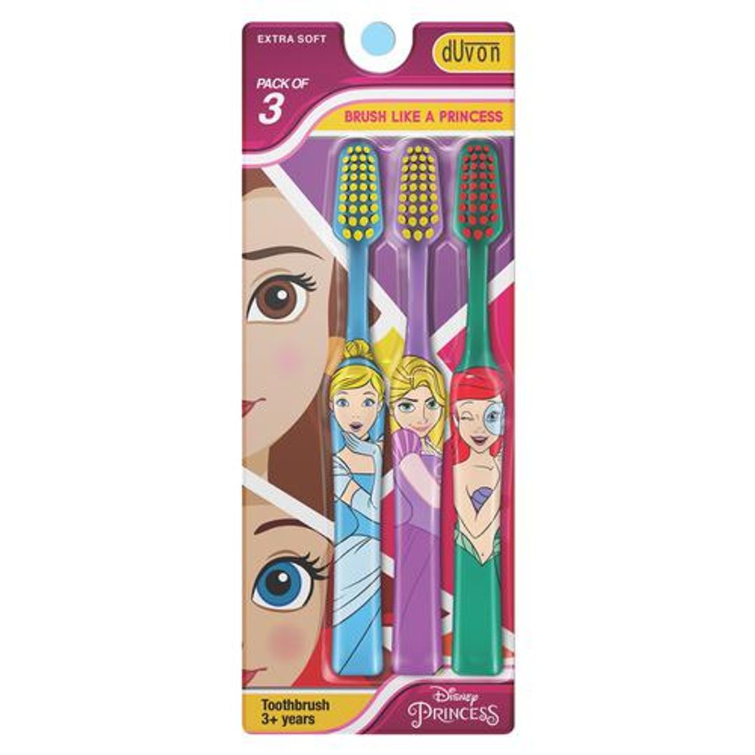 Disney Princesses Kids Toothbrush - Extra Soft Bristles, Ergonomically Designed Grip, For Girls