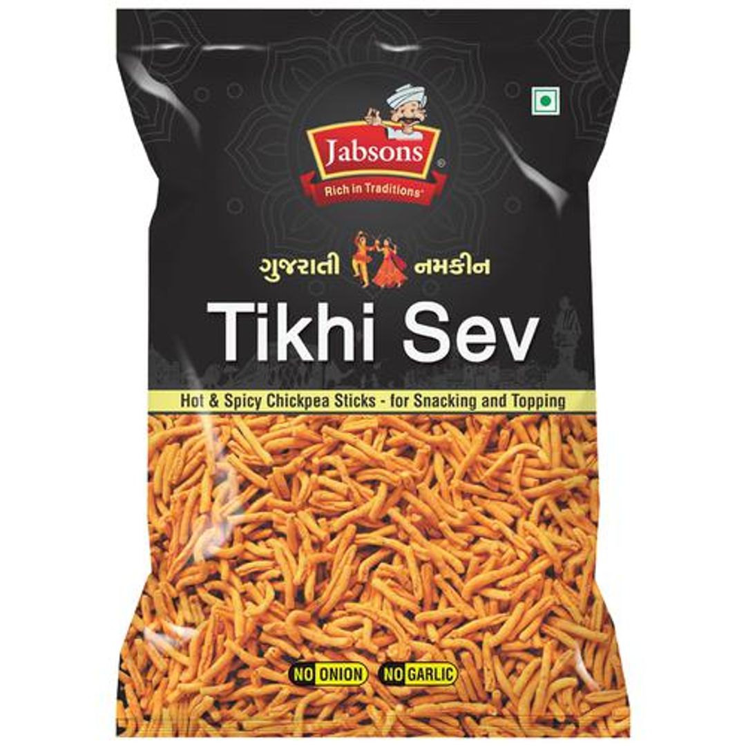 Gujarati Namkeen - Tikhi Sev, Hot & Spicy Chickpea Sticks, For Snacking