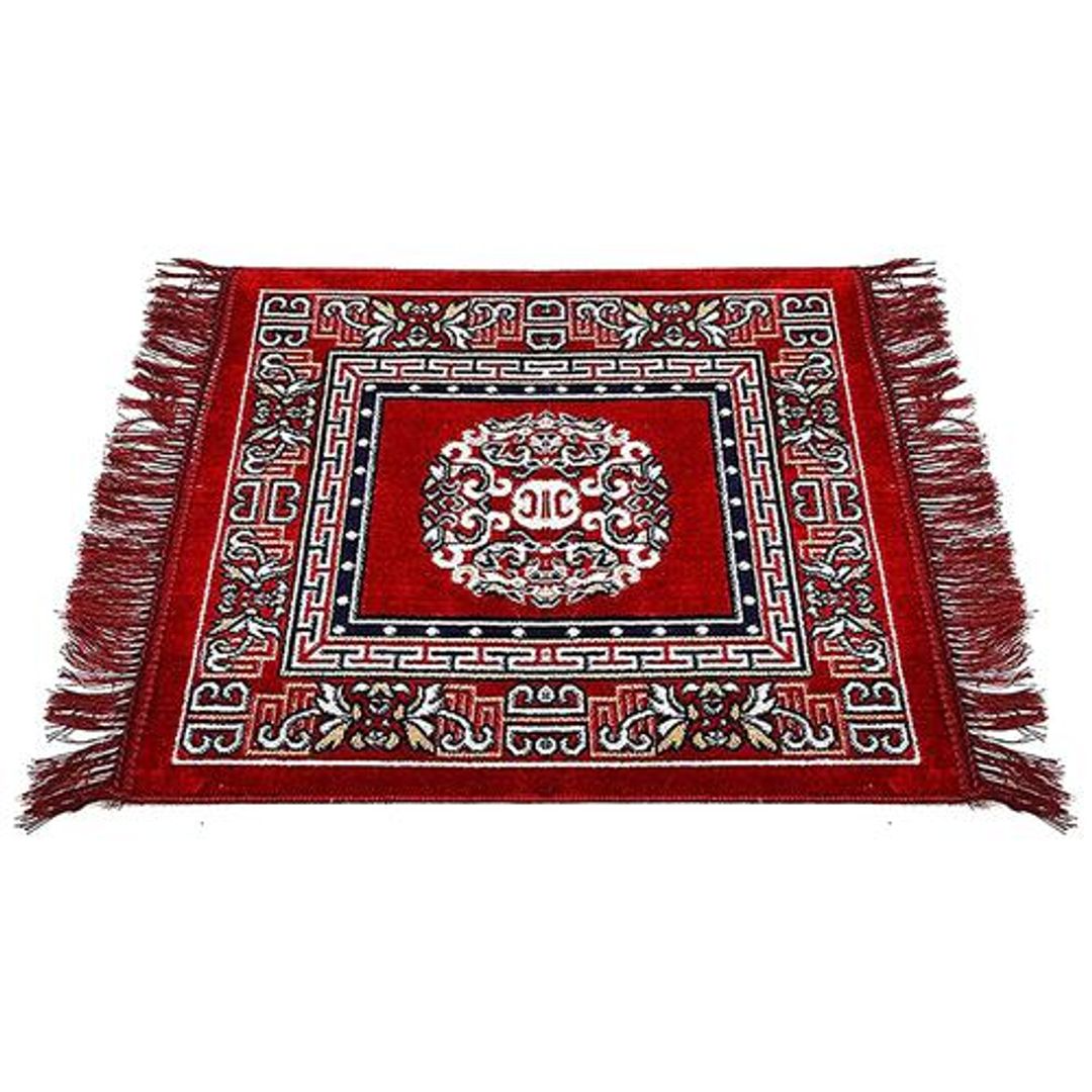 Prayer Mat/Aasan - Red, Velvet Polyester, 46 cm, For Multipurpose, Easy To Carry