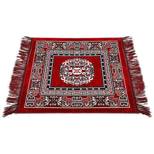 Prayer Mat/Aasan - Red, Velvet Polyester, 46 cm, For Multipurpose, Easy To Carry