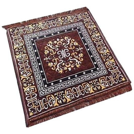 Prayer Mat/Aasan - Brown, Velvet Polyester, 46 cm, For Multipurpose, Easy To Carry