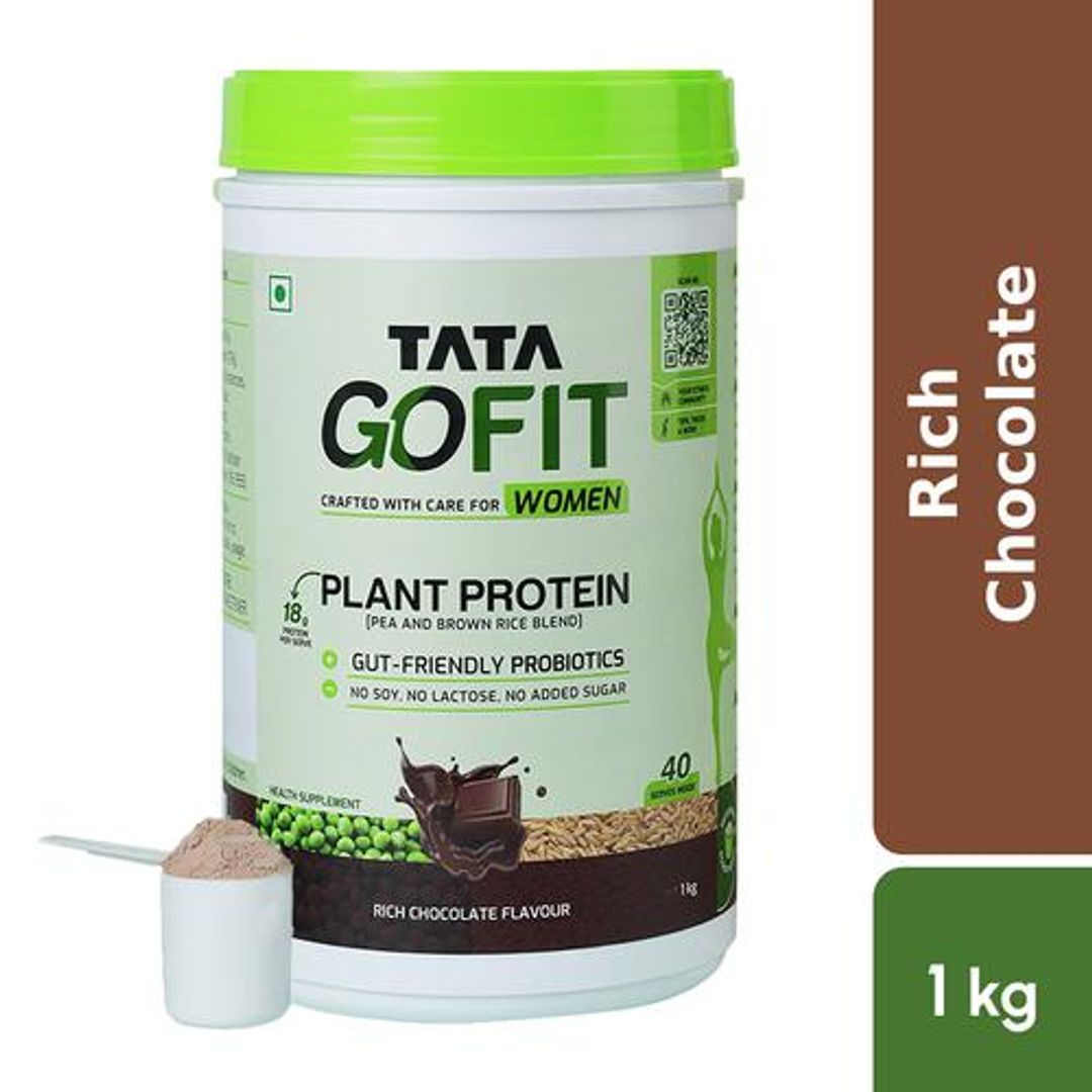 Plant Protein Powder - Rich Chocolate Flavour, For Women, Gut-Friendly Probiotics