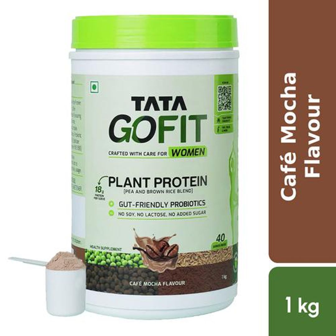 Plant Protein Powder - Café Mocha Flavour, For Women, Gut-Friendly Probiotics