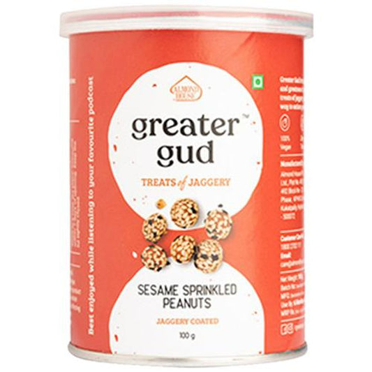 Sesame Sprinkled Peanuts - Jaggery Coated, Vegan, No Refined Sugar & Preservatives