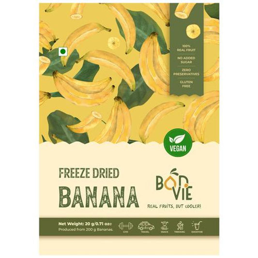 Freeze Dried Banana - 100% Real Fruit, Vegan, No Sugar, Gluten Free