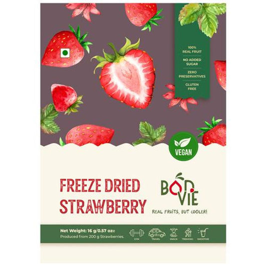 Freeze Dried Strawberry - 100% Real Fruit, Vegan, No Sugar, Gluten Free