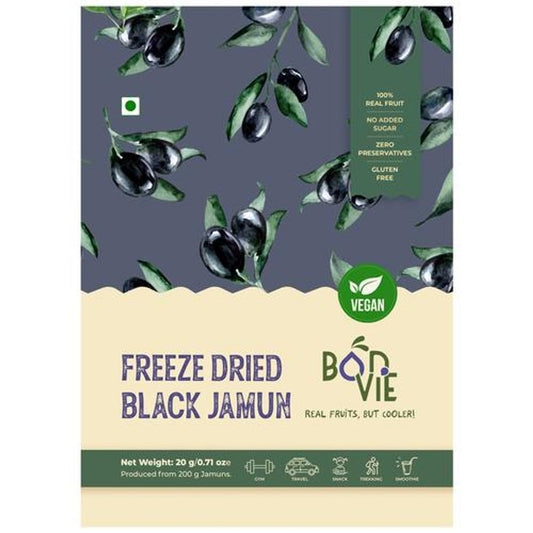 Freeze Dried Black Jamun - 100% Real Fruit, Vegan, No Sugar, Gluten Free