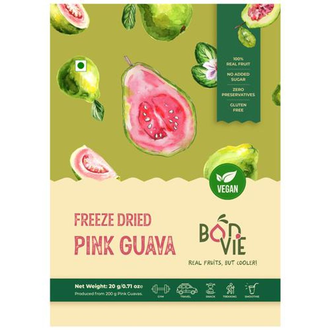 Freeze Dried Pink Guava - 100% Real Fruit, Vegan, No Sugar, Gluten Free