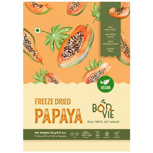 Freeze Dried Papaya - 100% Real Fruit, Vegan, No Sugar, Gluten Free