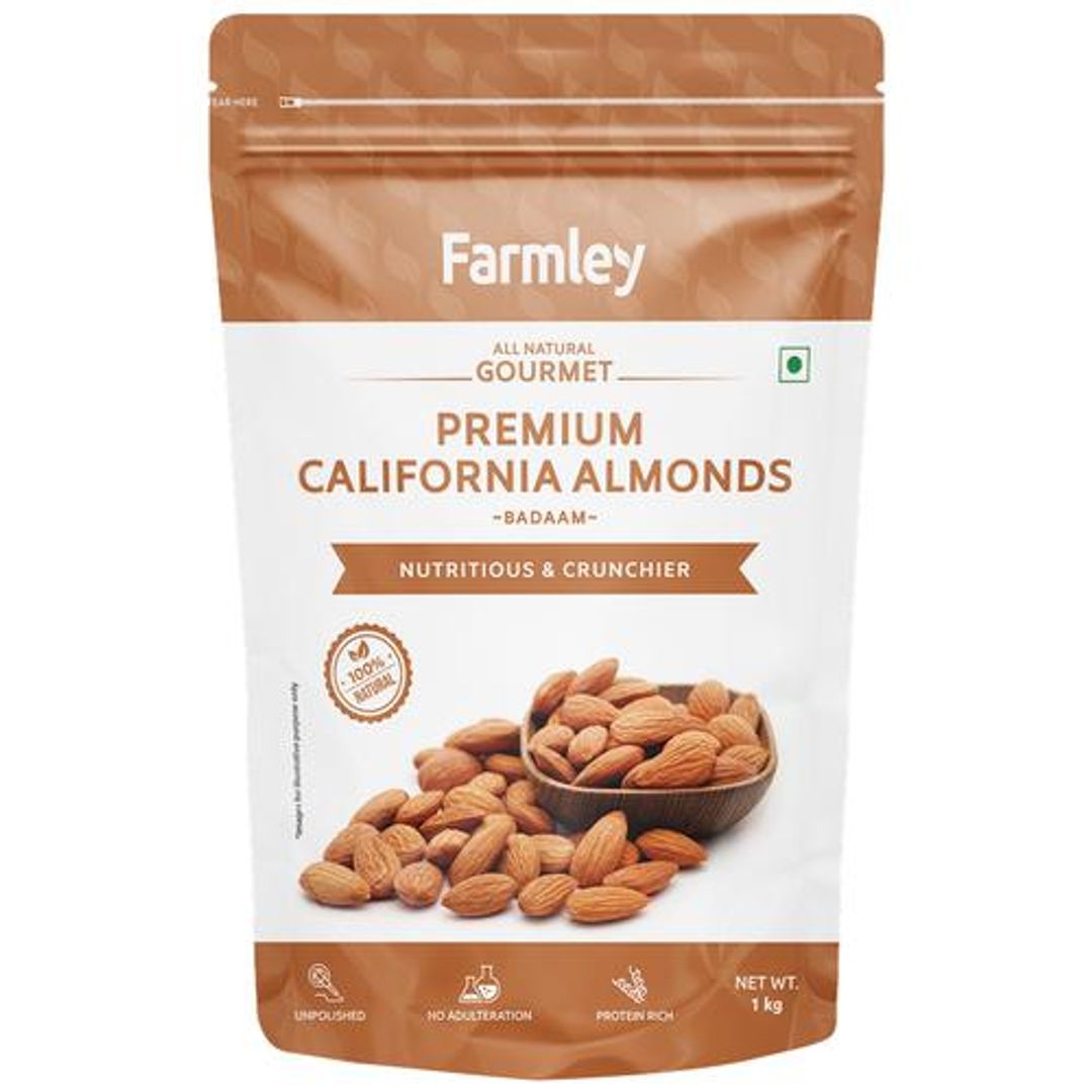 Premium California Almonds - Rich In Protein, Unpolished, No Adulteration