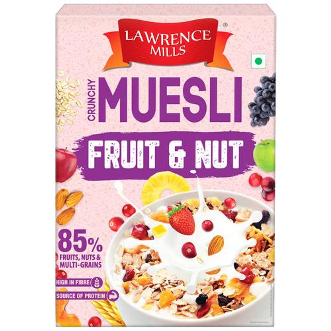 Crunchy Muesli - Fruit & Nut, 85% Fruits, Nuts & Multi-Grains, High In Fibre