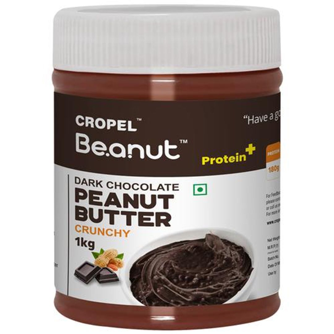 Dark Chocolate Peanut Butter - Crunchy, Rich In Protein & Fibre, No Trans Fat