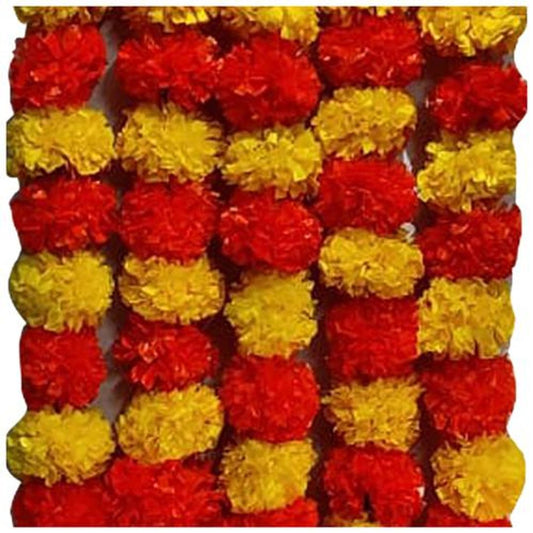 Artificial Marigold Flower Garlands - For Puja Rooms, Home Decorations, Diwali & Occasions