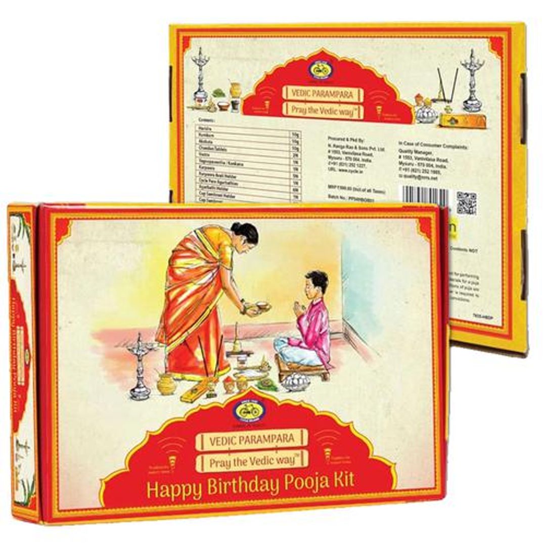 Happy Birthday Puja Kit - For Religious & Puja Purposes