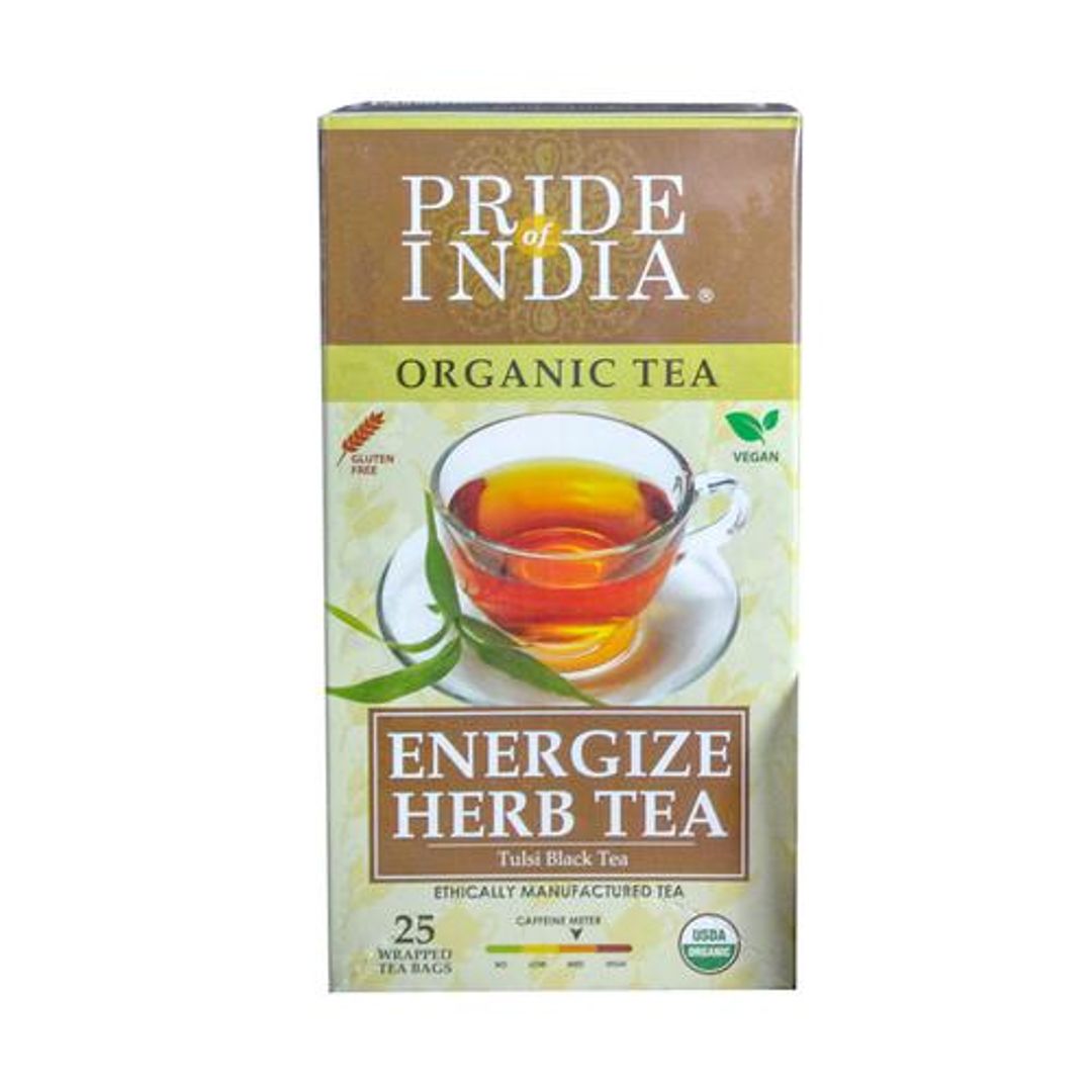 Energize Herb Tulsi Black Tea - Organic, Vegan, Gluten Free, Aromatic