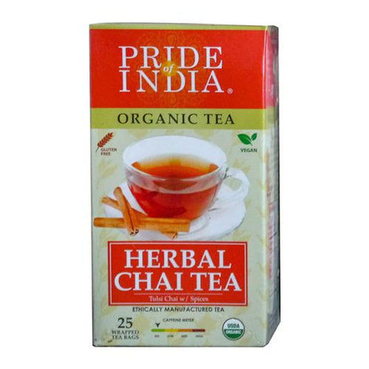 Herbal Chai Tea - Tulsi With Spices, Organic, Vegan, Gluten & Caffeine Free