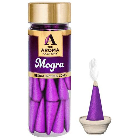 Herbal Incense/Dhoop Cones - Mogra, 0% Charcoal, Aromatic