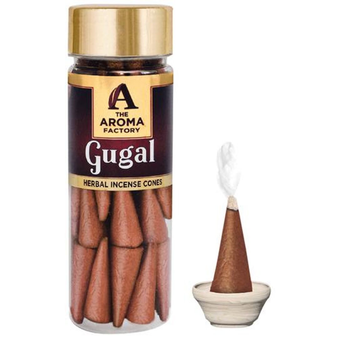 Herbal Incense/Dhoop Cones - Gugal, 0% Charcoal, Aromatic