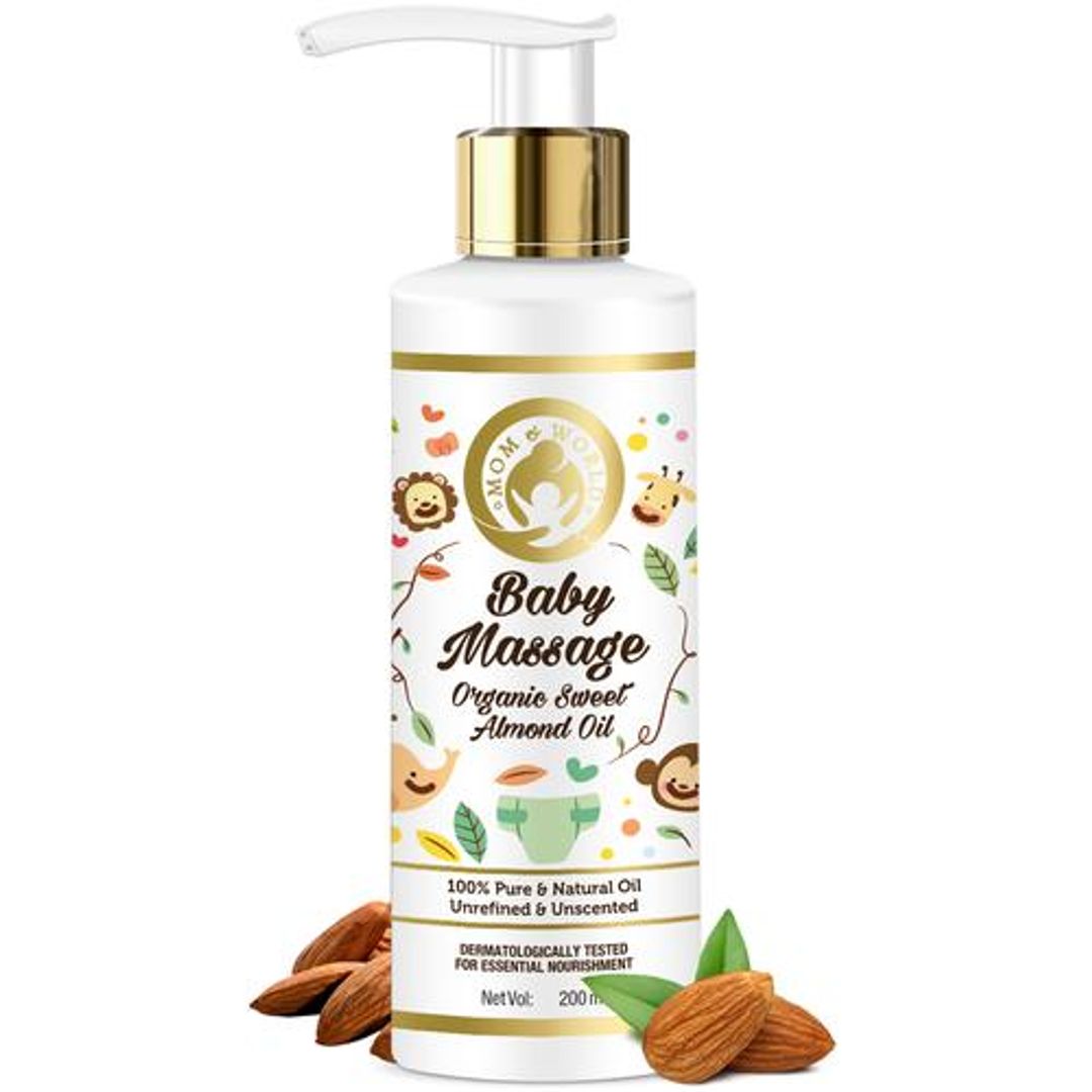 Baby Massage Pure Organic Sweet Almond Oil - Cold Pressed