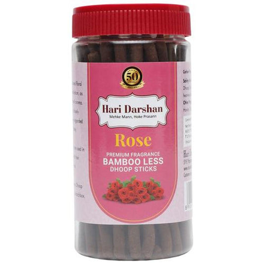Rose Bamboo Less Dhoop Sticks - Premium Fragrance, Carbon Free